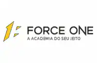 Imagem do logotipo da Force One Academia, que oferece soluções em aquecedores, ar-condicionado e outros serviços relacionados, destacando sua marca e identidade visual.